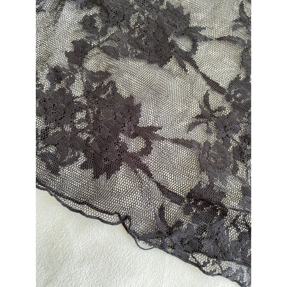 Sheer Black Floral Lace Long Sleeve Whimsigoth Top Size Large Whimsygoth - Picture 5 of 10